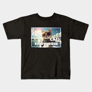 Chill Cats Everywhere Kids T-Shirt